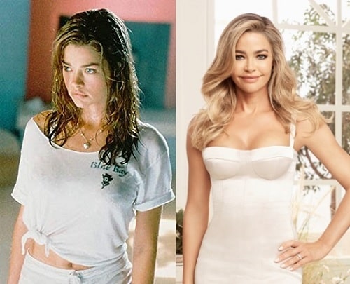 A picture of Denise Richards in the past (left) and at present (right).